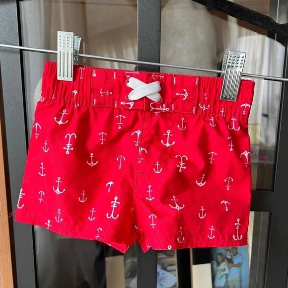 Baby boy swimming trunks anchor nautical shorts 3-6 months - Picture 1 of 5